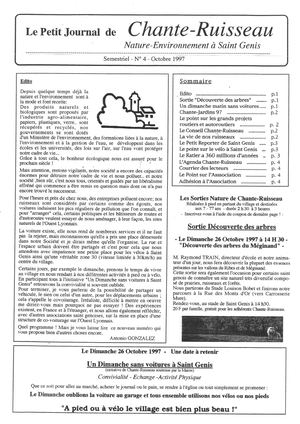 Petit Journal de Chante-Ruisseau n°4 - Octobre 1997
