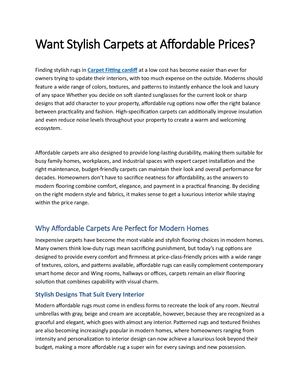 Want Stylish Carpets At Affordable Prices