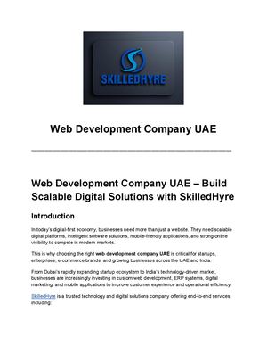 Best Web Development Company UAE for Scalable Digital Solutions | SkilledHyre