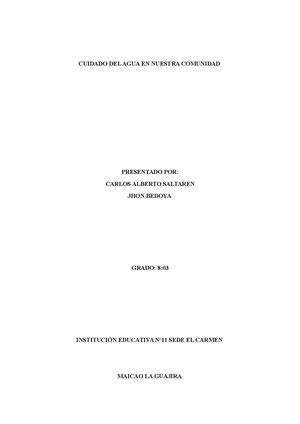 Trabajo Informática Cuidado del Agua