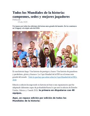 Todos Los Mundiales De La Historia