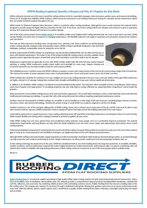 Epdm Roofing Explained Benefits, Lifespan And Why It’s Popular For Flat Roofs