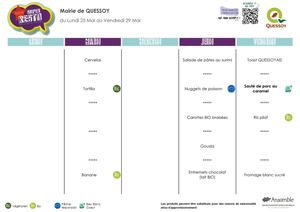 Menus 25 au 29 mai 2026