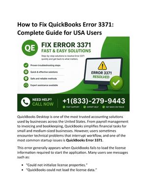 How to Fix QuickBooks Error 3371 in Simple Steps
