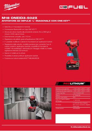 Scheda Tecnica Avvitatore Ad Impulsi 18 Volt
