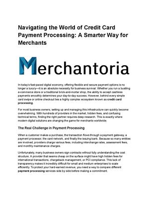 Credit Card Processing Guide Merchantoria