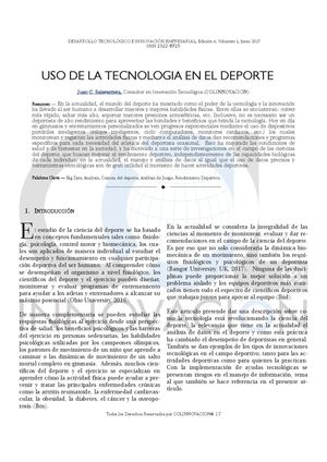 Uso De La Tecnologia En El Deporte