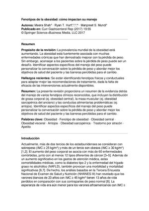 Fenotipos De La Obesidad Exposicion