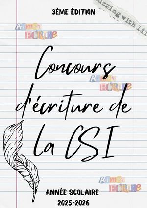 Livret Concours Ecriture CSI 2025 2026