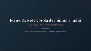 Sinteză Academică — Lucian Blaga