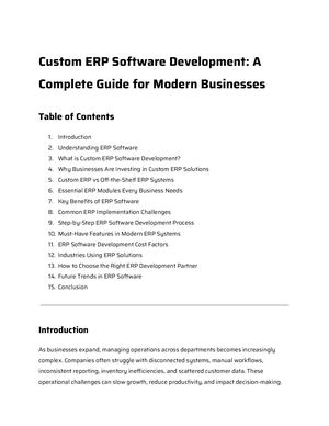 Custom ERP Software Development Services for Modern Businesses