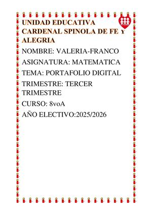 Proyecto matemáticas  Valeria Franco