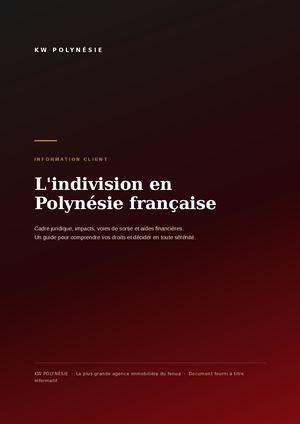 Tout savoir sur l'indivision en Polynésie Française