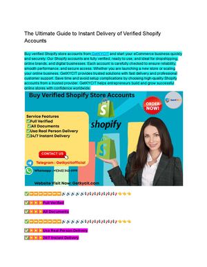 The Ultimate Guide To Instant Delivery Of Verified & Shopify Accounts