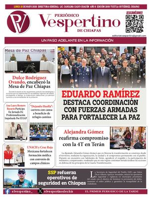 Periodico El Vespertino De Chiapas 25 Mayo 2026