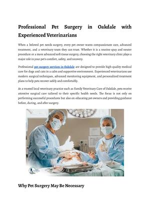 Professional Pet Surgery In Oakdale With Experienced Veterinarians