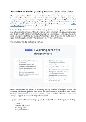 Profile Enrichment Agency