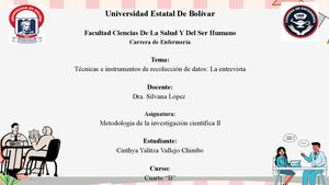 Técnicas E Instrumentos De Recolección De Datos La Entrevista