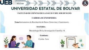 Instrumentos De Recolección De Datos ;Entrevista , Cuestionario