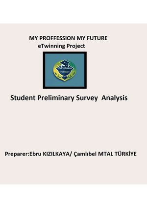 Student Preliminary Survey Analysis Ebru Kızılkaya ÇAmlıbel Mtal Türkiye