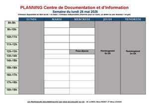 Planning Cdi Mai Semaine 4