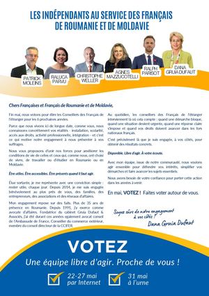 Les indépendants au service des Français de Roumanie et de Moldavie