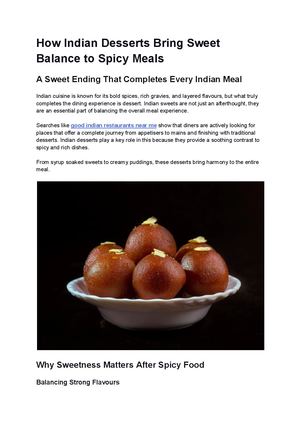 How Indian Desserts Bring Sweet Balance To Spicy Meals