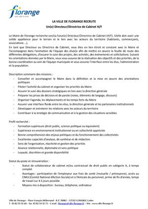 Profil Poste Directeur De Cabinet