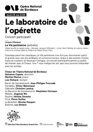 Programme Le laboratoire de l'opérette Chœur de l'ONB jeudi 28 mai 2026