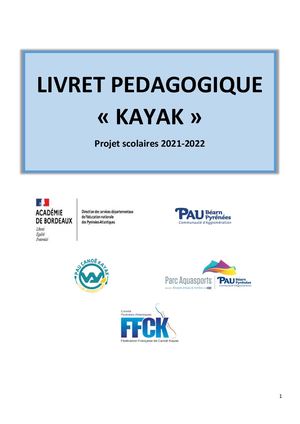 Kayak Livret Pedagogique