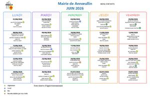 Menu Ecole Juin 26