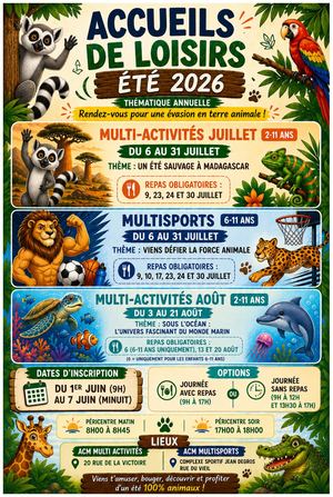 Inscriptions ALSH 2-11 ans : Été 2026