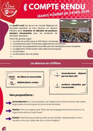 Compte-Rendu Séance Plénière Du 2 Avril 2026