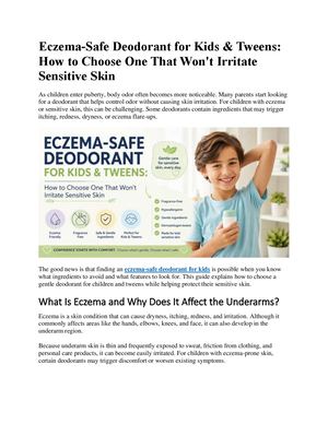 Eczema Safe Deodorant For Kids & Tweens