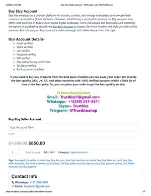 Buy Etsy Seller Account