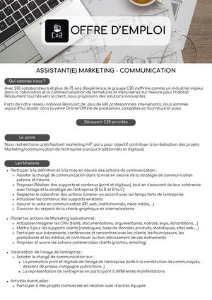 Assistant(e) Marketing - Communication