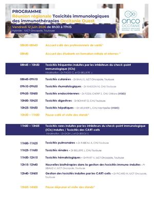 Programme Réunion Régionale Tox Immuno