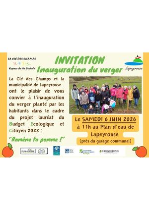 Invitation Inauguration Verger Lapeyrouse