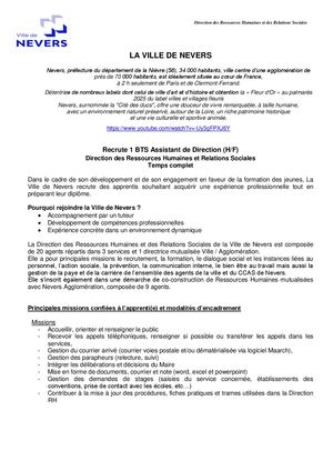 Apprenti(e) Assistant(e) De Direction Drh