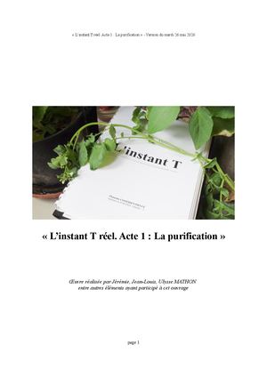 L'instant T réel. Acte 1 - version du 26 mai 2026
