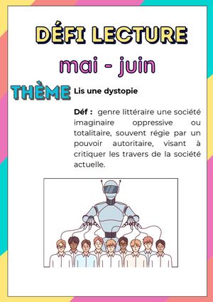 Défi lecture mai juin 2026