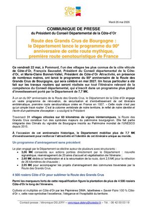 Lancement Travaux Route des Grands Crus de Bourgogne Pommard
