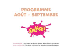 Programme Splash Août-Septembre 2026