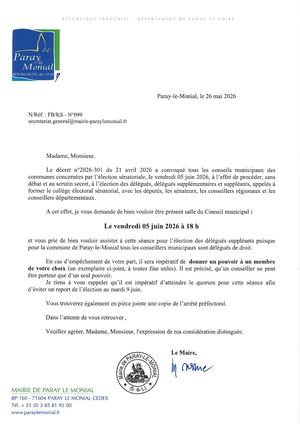 Convocation élection délégués suppléants en vue des sénatoriales