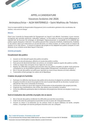 Animateur Trice - CEE - Saint Mathieu De Tréviers