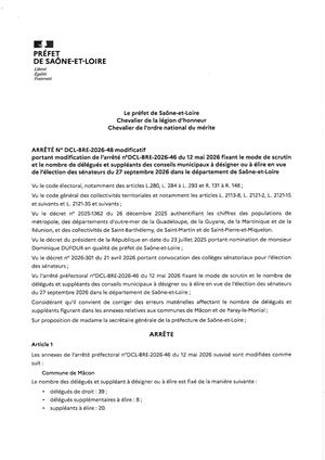 Arrêtés Préfectoraux DCL-BRE-2026 46 et 48