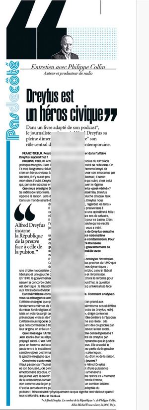 Alfred Dreyfus. Le combat de la République, Philippe Collin / Albin Michel - France Inter