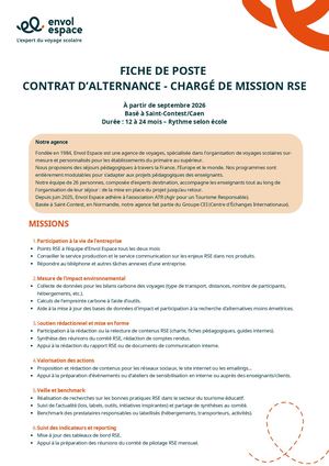 Fiche De Poste Alternant Rse 20262027