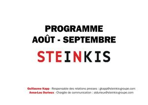 Programme Steinkis Août-Septembre 2026