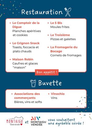 SOIRÉES DE L'ÉTÉ | Menu